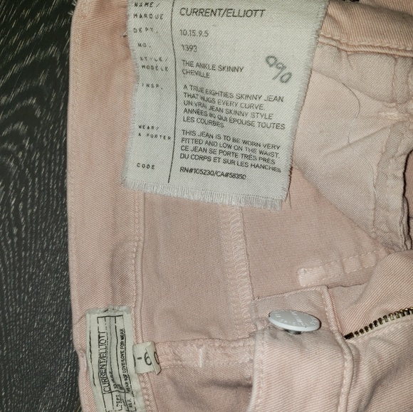 Current/Elliott Skinny Jeans Pastel Pink sz 29 - Picture 5 of 7